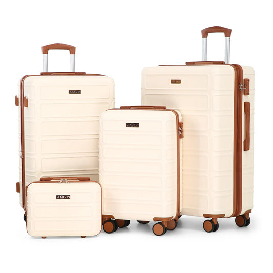Lightweight ABS Travel Suitcase Set 4 Pcs with TSA Lock for Travel & School