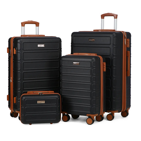 Lightweight ABS Travel Suitcase Set 4 Pcs with TSA Lock for Travel & School